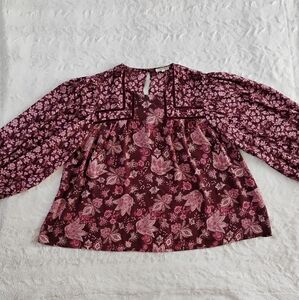Maurices Floral Balloon Sleeve Blouse